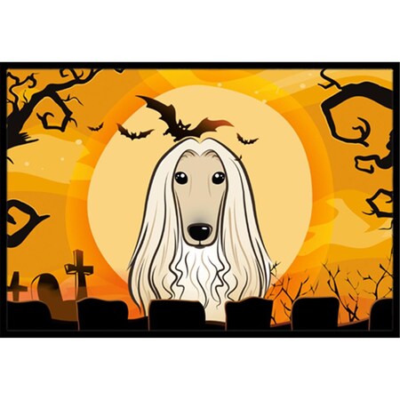 Micasa Halloween Afghan Hound Indoor & Outdoor Mat18 x 27 in. MI720179